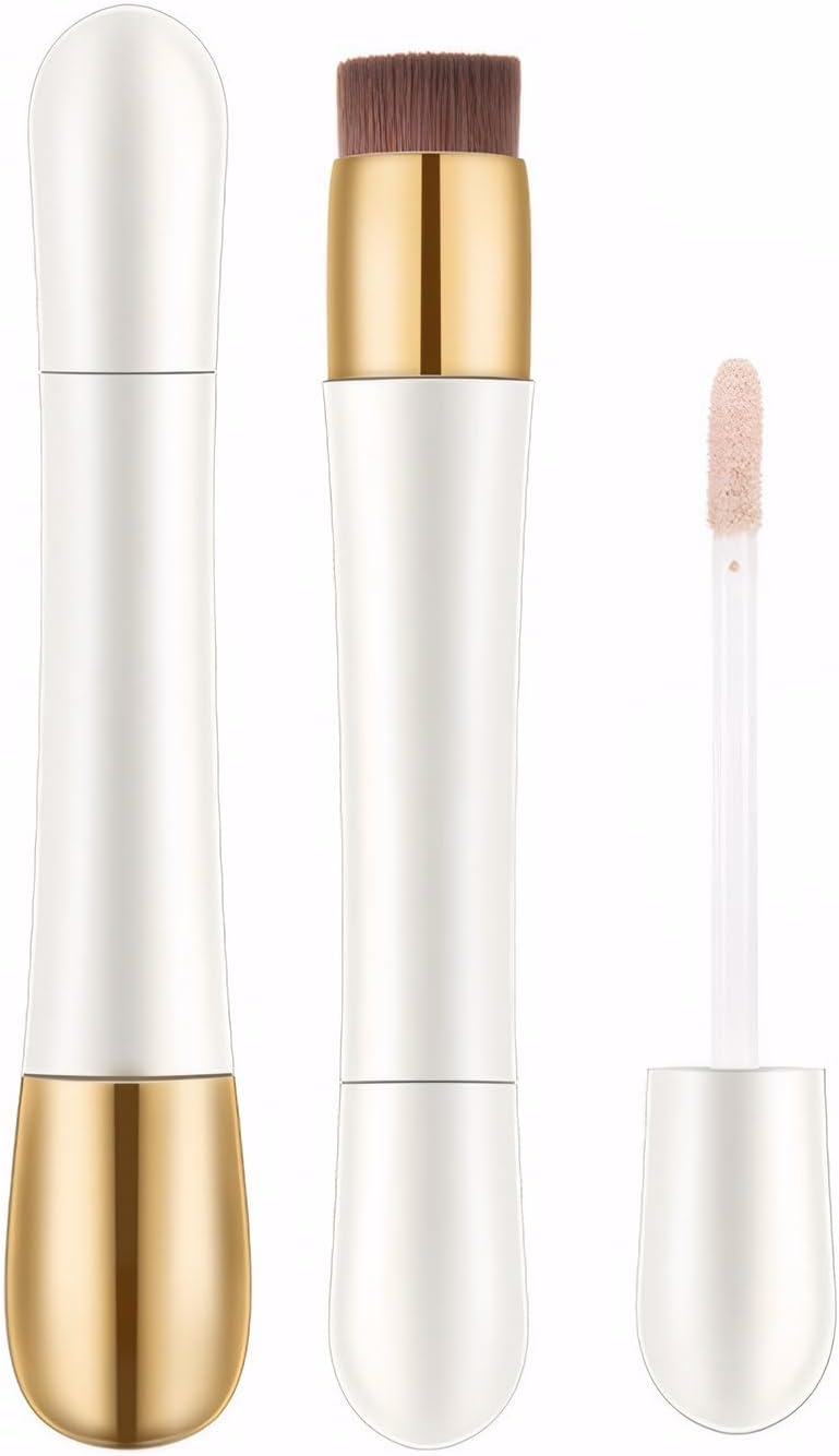 2 In 1 Luna Glow Foundation Concealer, Matte Light Full Coverage Foundation, Long Lasting Anti-Wrinkle Concealer for All Skins(Ivory White)