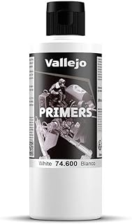 Vallejo Surface Primer Color Imprimación Acrílica Color Balnco 200 Ml. Primer de Acabado Mate para Aerógrafo de Secado Rápido y Gran Adherencia para Figuras y Maquetas