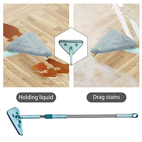 AADEE Lazy Cleaning Mop, Driehoek Uitschuifbare vervangbare Chenille Cleaning Mop, 360 graden draaibaar verstelbaar… - Image 5