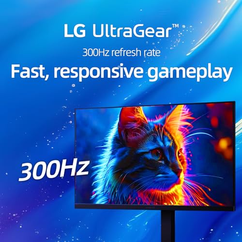 Image of LG 27 inch Ultragear QHD Gaming Monitor, 300Hz, 1ms, NVIDIA G-Sync, AMD FreeSync Premium, VESA DisplayHDR 400, DisplayPort, HDMI 2.1, USB Type-C, Tilt /Height /Swivel /Pivot Adjustment Stand, Black