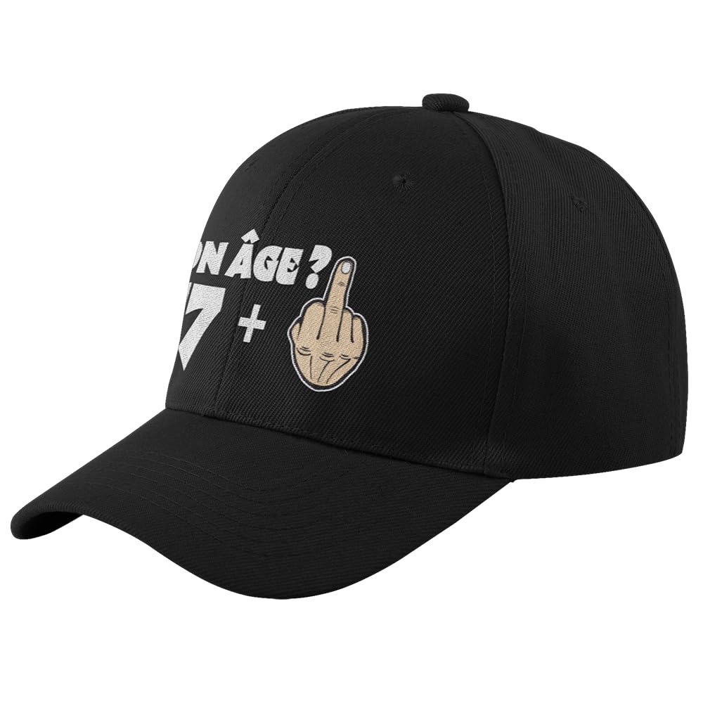 Bramart Casquette Homme Femme 17 + 1 Cadeau Anniversaire 18 Ans Idées Originales Cadeaux Âge pour Lui pour Elle Taille Unique Casquette Noire à Visière