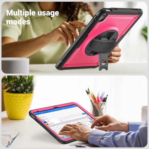Coque iPad 10e génération avec protège-écran béquille rotative et porte-stylet - 4