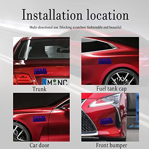 Image of Fuck IT Edition Emblem, Car Exterior Emblems Badge 3D Sticker Decal, Fuck-IT Edition Emblem 3D Fender Badge Decal, 3D Fender Badge Decal Car Truck Replacement, Fit for All Cars (Blue Black)