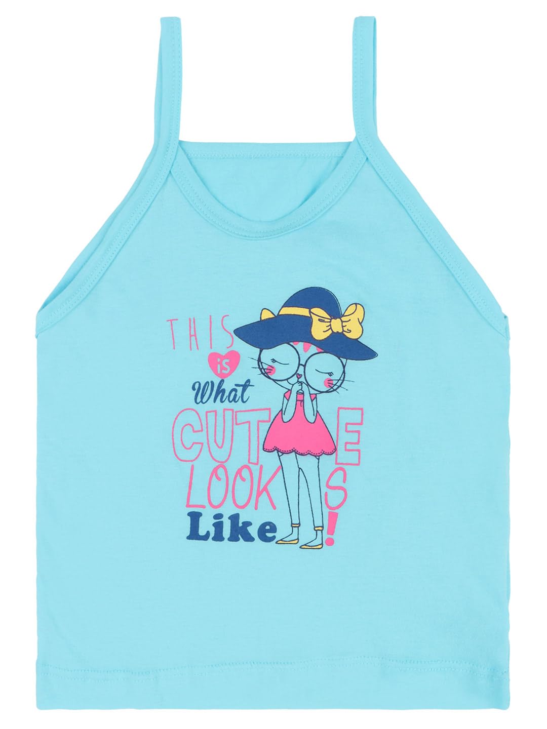 BODYCARE Girl's Cotton Cartoon Printed Slip Camisole Pack of 6 Multicolour (Color & Print May Vary), Slim, 7-8 Years 4