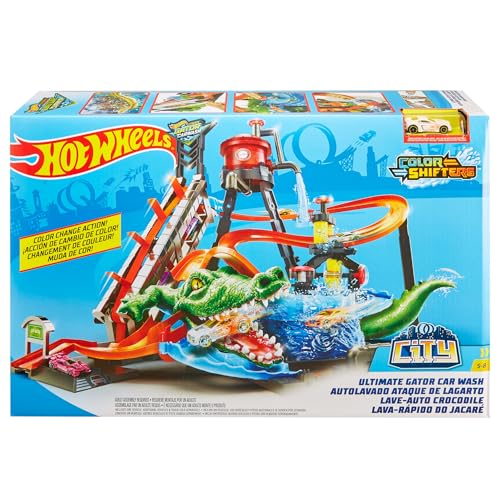 Hot Wheels City Ultimative Krokodil-Waschstation & 1 Farbwechseleffekt Auto – Ansicht 6