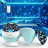 artidoo Night Light for Kids - Star Projector for Bedroom with 2 Theme(Dinosaur & Starry Sky - Night Lamp,4 LED Bulbs 9 Light Color Changing with USB Cable - Dinosaur Egg Design,Unique Gift- Blue.