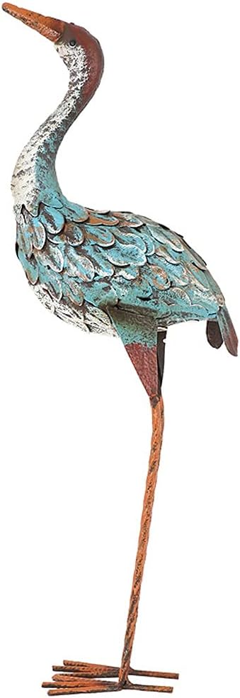 LUCBEI Garden Decorations Outdoor Wrought Iron Garden Crane Decoration Ornaments Courtyard Gardening Landscape Animal Sculpture Ornament Lawn Balcony Terrace Road Decor Fairy Garden Accessories