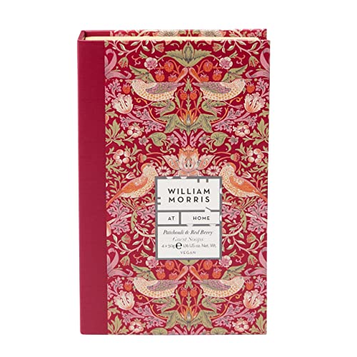 William Morris At Home Soap 4 x 50g, Guest Soaps Fragranced With Patchouli and Red Berry, Giftable Book Box - Image 2