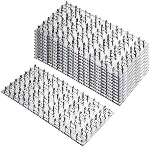 Pronged Truss Plate Flat Mending Plates Truss Mending Plate Truss Connector Plate Galvanized Repair Tie Plate Bracket 1 mm Thick Nail Teeth 8mm High for Wood Stud Roof Truss Timber (15 Pcs, 8 x 4 in)