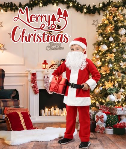 Disfraz completo de Santa para niños, talla pequeña miniatura 6