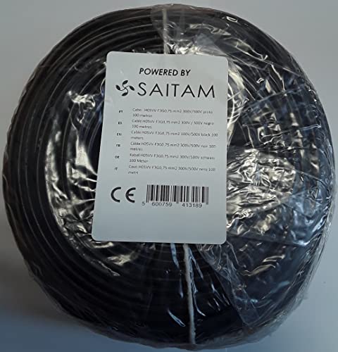 Câble H05VV-F haute flexibilité 3 G0,75 mm 100 m noir résistant aux torsions