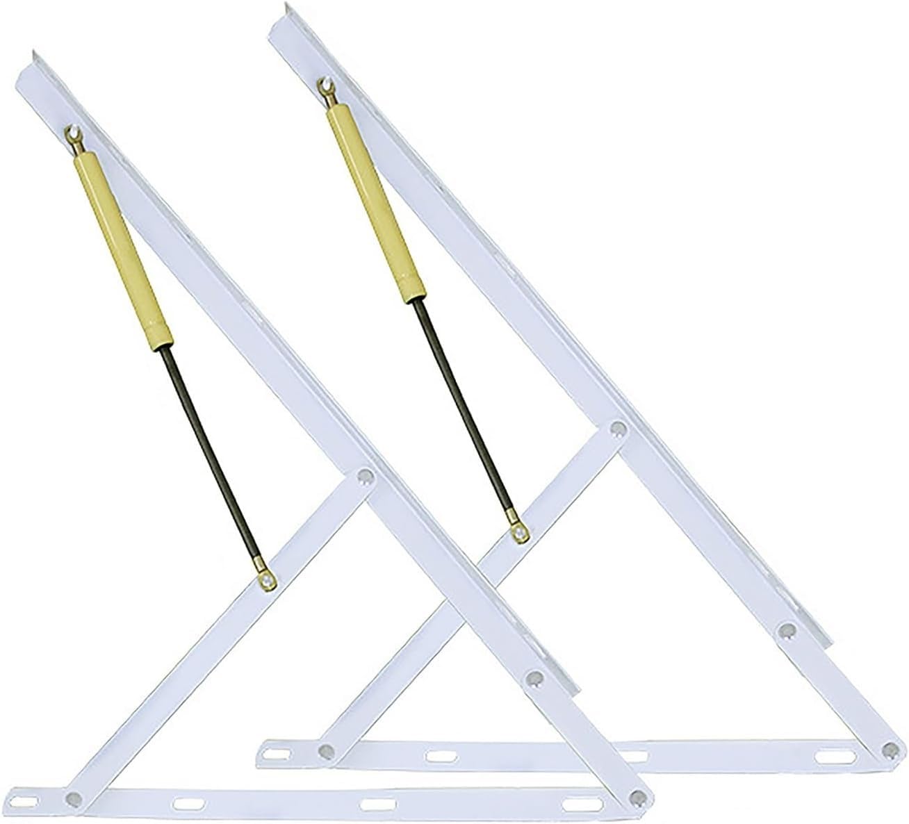 Agruopnc White Storage Bed Lift Mechanism Kit 60/80/90/100/110/120/150Cm Up Frame Hinge Set Hydraulic Heavy Duty Gas Spring Furniture Accessories(,150Cm/59In)