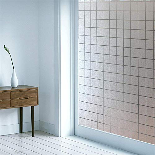 Image of Elton 3D Window Films Privacy Film Self Adhesive Decorative Film for Bathroom Door Window Heat Control Anti UV (Square) 24 X 36 inches