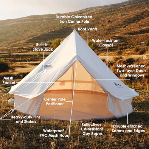 Carpa de lona tipo campana para 6 personas, 4 estaciones miniatura 6