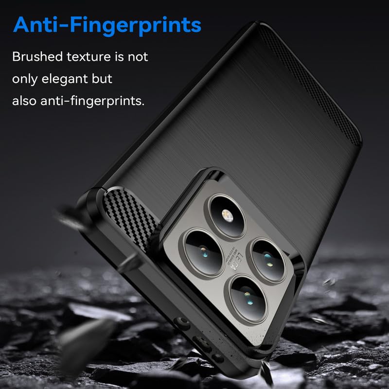 Image of Hybrid Carbon Fiber Back Case for Xiaomi 14T Pro 5G (Black)