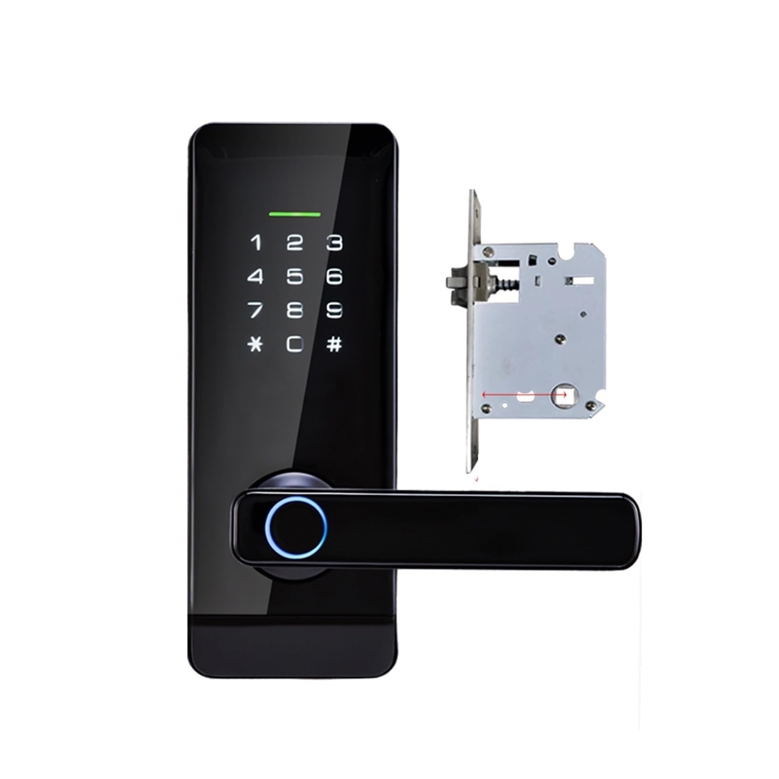 DIGNIFE Smart Door Lock, WiFi Fingerprint Password Smart Door Lock with Handle APP RFID Multiple Unlocking(Ty)