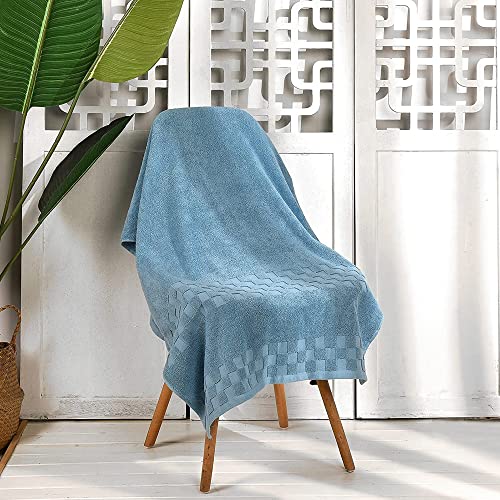 Image of Sulfar 100% Combed Cotton, 6 Pcs Towel Set - 2 Bath Towels (70 x 140 cm), 2 Hand Towels (40 x 70 cm) and 2 Face (30 x 30 cm) (600 GSM, Pack of 6) Nile Blue