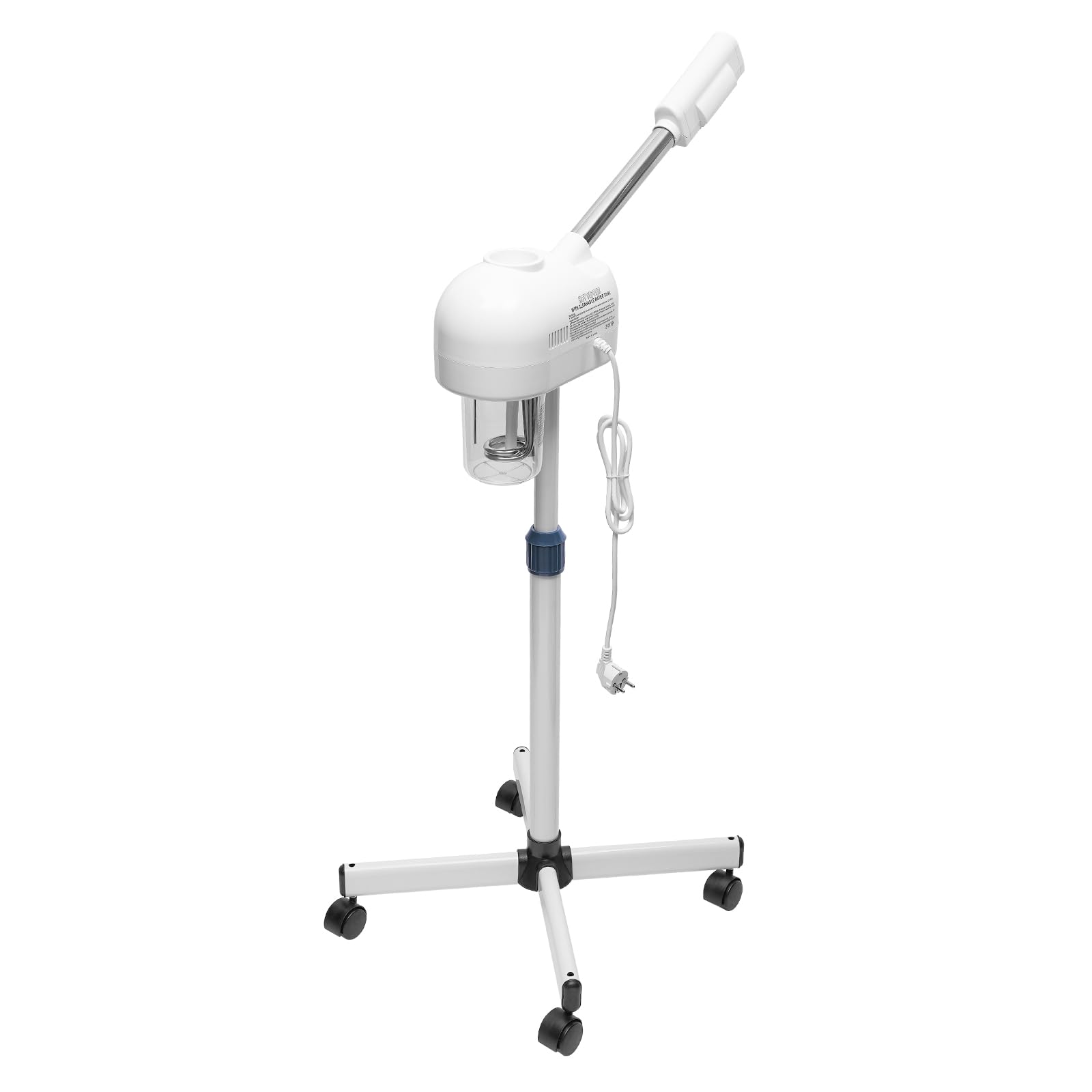 Vaporizador facial 2 en 1 con ozono para sauna facial con boquilla giratoria, ruedas universales para hogares, hospitales, salones de belleza