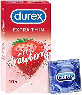 Durex Extra Thin Wild Strawberry Flavoured Condoms for Men - 10s