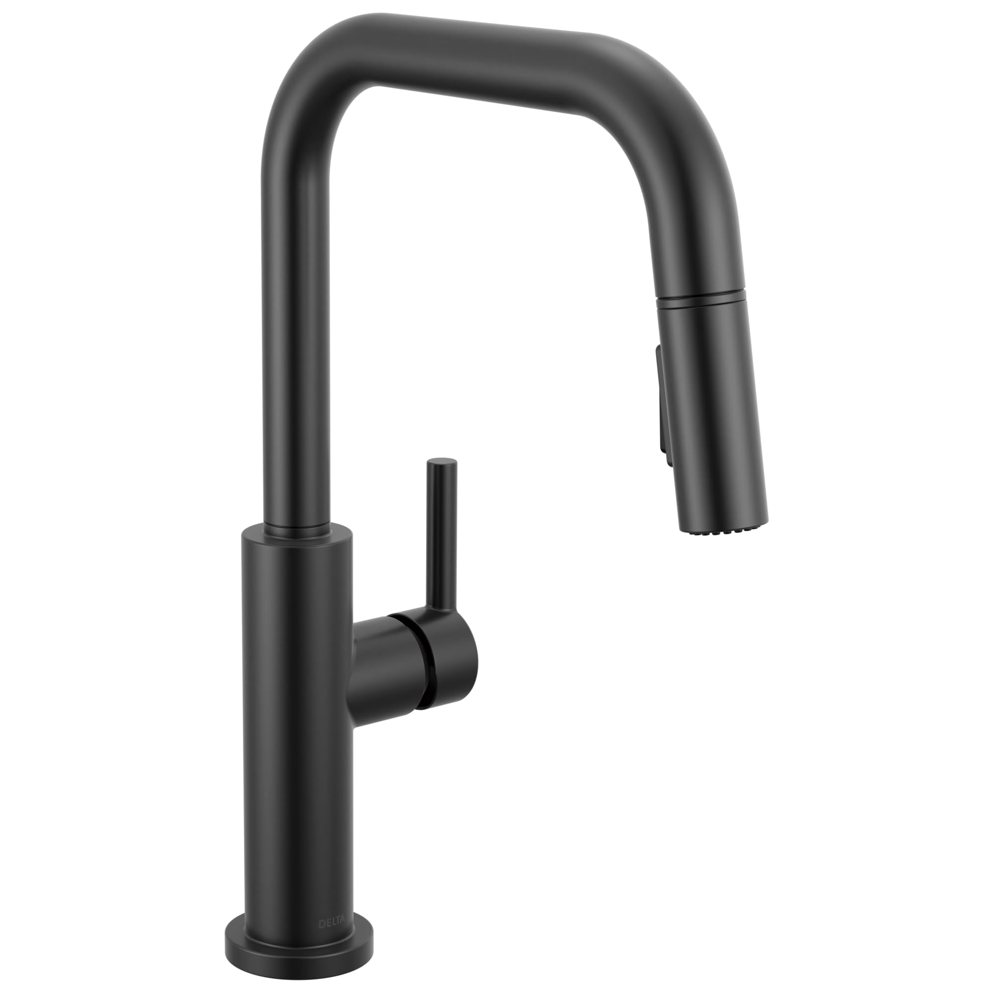 Delta Nicoli Matte Black U-Spout Kitchen Faucet with Pull Down