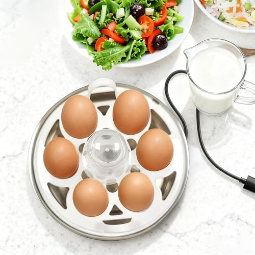 Electric Egg Boiler & Cooker – 7 Egg Capacity Rapid Egg Maker with Auto Shut-Off, Soft/Medium/Hard Boil Settings, Poaching Tray Included, Fast & Healthy Egg Steamer for Home & Office - Image 2