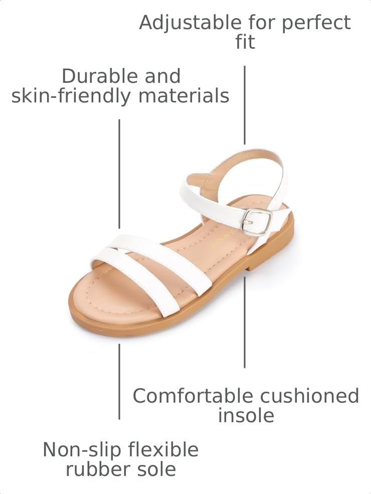Image of PANDNAINJIA Girls Sandals Open Toe Toddler Kids Dress Summer Shoes