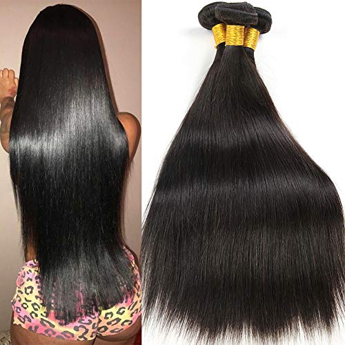 8A Brazilian Straight Hair Bundles 22 22 24 24inches 100% Unprocessed Human Hair Weave Mink Brazilian Straight Virgin Hair Extensions No Smell No Tangle