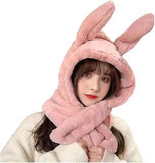 Cute Bunny Hat Ear Moving Jumping Hat Funny Animal Plush Rabbit Hats, Warm Plush Rabbit Winter Caps, for Women Girls