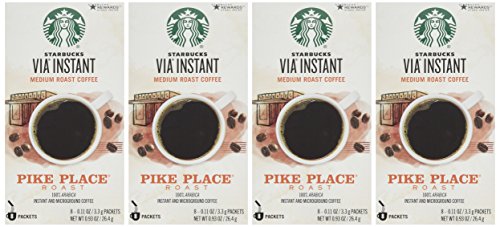 Image of Starbucks Via Instant Coffee Pike Place Roast, (Pack of 4)