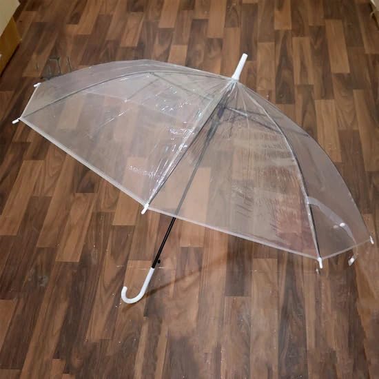 Image of Transparent Bubble Umbrella Windproof Waterproof Clear Dome Rain Umbrella with Automatic Open and Curved Handle for Men, Women, Kids, Travel and Outdoor Use