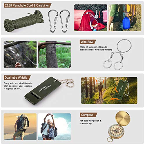 238Pcs Emergency Survival Kit And First Aid Kit, Professional Survival Gear Tool With Tactical Molle Pouch And Emergency Tent For Earthquake, Outdoor Adventure, Camping, Hiking, Hunting #TOP6