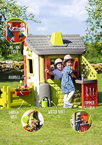 Smoby - Maison Neo Jura Lodge - Cabane de Jardin Enfant - Personnalisable avec Accessoires Smoby - 810500 Colorée