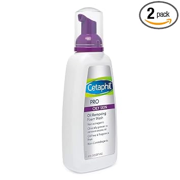 Cetaphil PRO DermaControl Oil Removing Foam Wash 8 oz Pack of 2 - Packaging May Vary