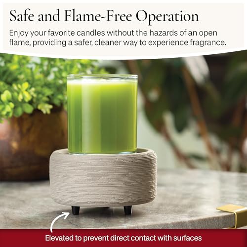 Candle-Warmers-ETC-2-in-1-Candle-and-Fragrance-Warmer-for-Candles-Wax-Melts-GrayTextured–Safe-Flame-Free-and-Long-Lasting-Fragrance Candle Warmers ETC 2 in 1 Candle and Fragrance Warmer for Candles Wax Melts GrayTextured–Safe Flame Free and Long Lasting Fragrance