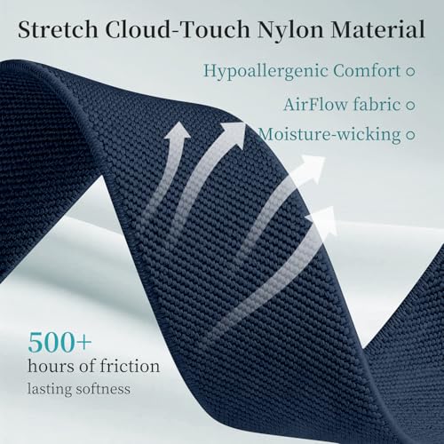 Image of 5 Pack Stretchy Bands Compatible with Google Pixel Watch 4 3 Band 41mm / Pixel Watch 2 1 Band for Women Men, Soft Nylon Breathable Sport Strap for Google Smartwatch 41mm