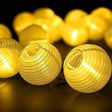 ❀ 【GRADO ALTO IMPERMEABLE】- Estas linternas decorativas para exteriores están hechas de lona impermeable, que es un material 100% impermeable, similar a una tela. El panel solar es de grado impermeable IP65, perfecto para su fiesta en el jardín, celebración al aire libre o decoración.