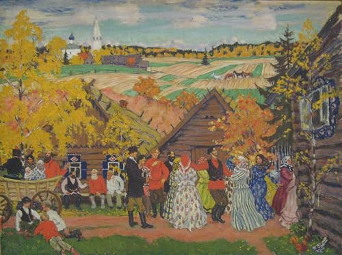 Affiche toile Fête du village de Boris Mikhailovich Kustodiev, l'émotion de l'art