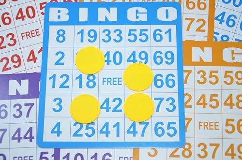 Smartdealspro Undurchsichtiger Lernzähler aus Kunststoff, Mini-Poker-Chips, Spielsteine mit Aufbewahrungsbox (Gelb, 25 mm)