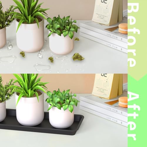 Waynhui PLANT SAUCER 5Pack Plastic Plant Drip Trays For Planters, Pots, Rectangular Saucer Pans thumb #5