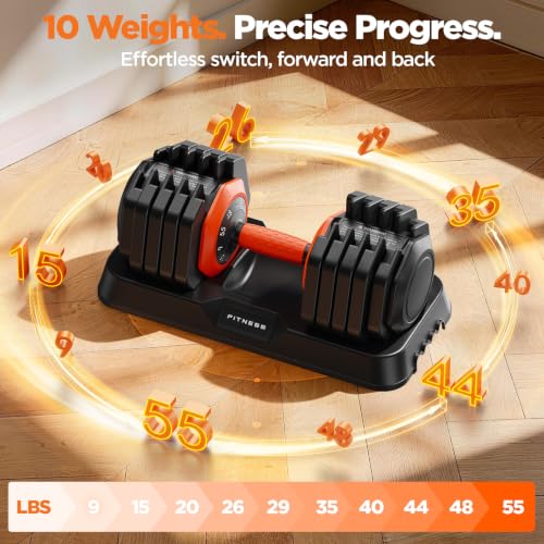 Image of 2026 FDB2 Updated Adjustable Dumbbell Set of 2, 5-in-1 /10-in-1 Weights Dumbbell Set with Storage Box, 25lbs /55lbs Adjustable Weights with Anti-slip Silicone Grip, Weight Set For Home Gym Suit both Men and Women
