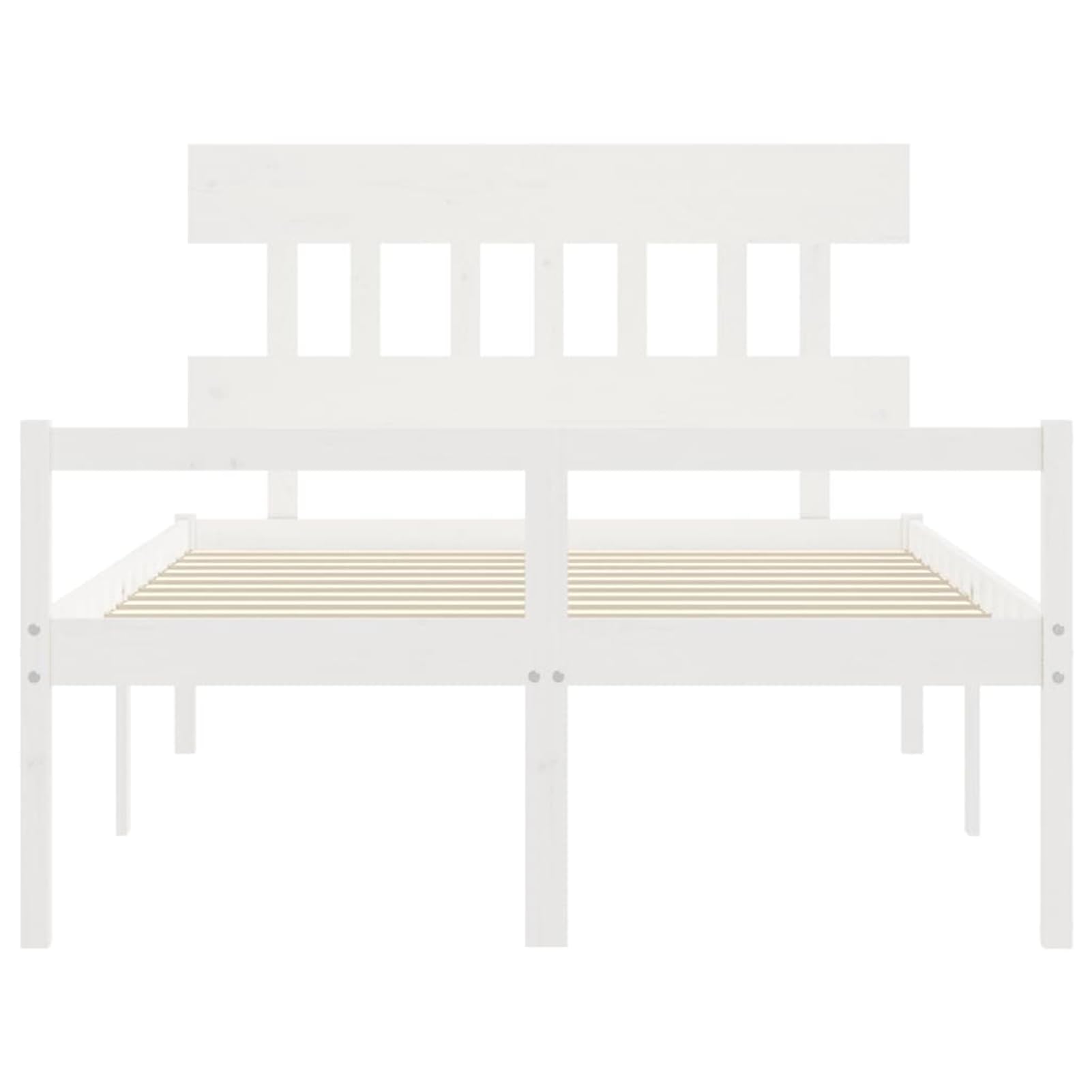 Massives Kiefernholzbett 195,5x125,5cm, 45cm Bodenhöhe, ohne Matratze - Seniorengerecht Model3195387