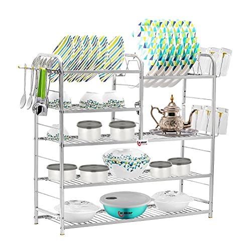 UMAR 5 Shelf Wall Mount Kitchen Utensils Rack Modular Kitchen Storage