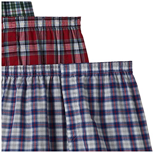 Fruit of the Loom Men`s 3-Pack Assorted Tartan Plaid Boxers, FTL-590, S3