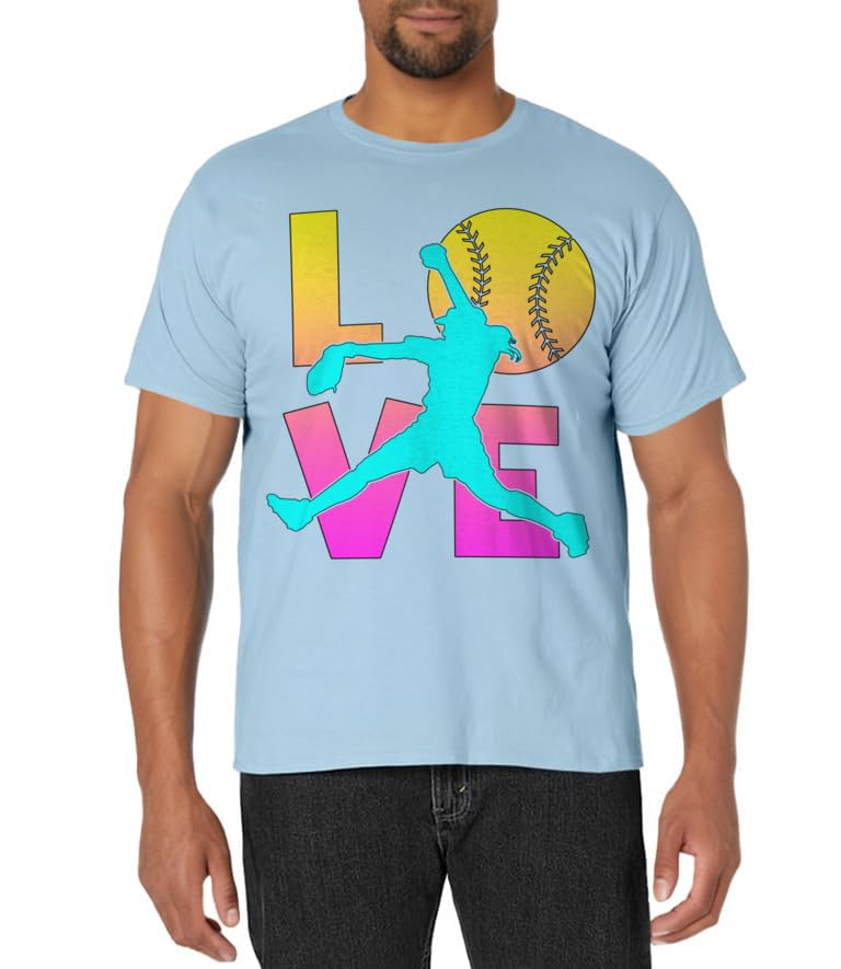 CATI Love Softball-Shirt Teen Girl Women Mom Cute Graphic Tees T-ShirtOEKO-TEX STANDARD 100