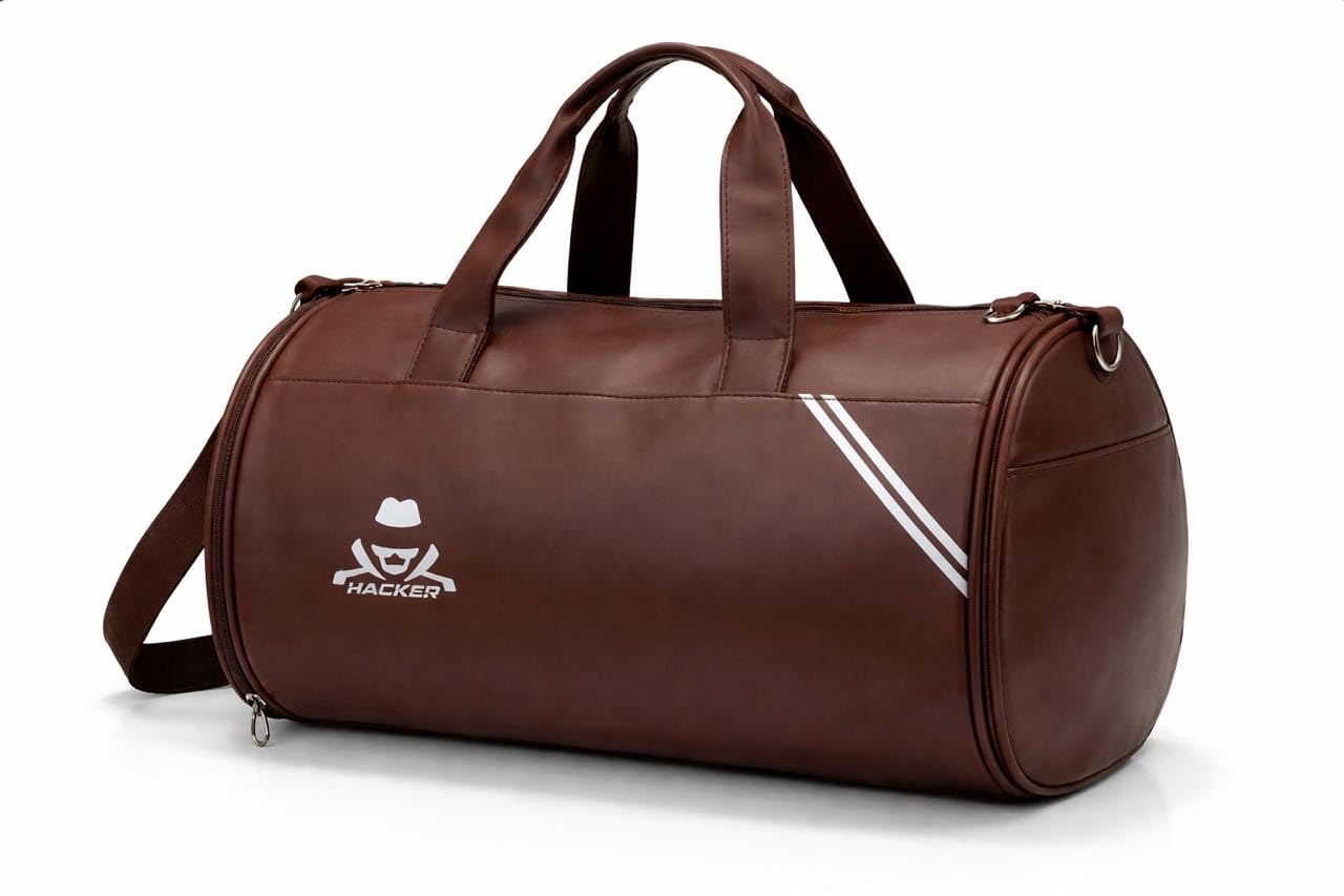 Gym Bag for Men & Women | Spacious Sports Duffel & Travel Bag with Shoulder Strap | Durable Multi-Purpose Workout, Weekend & Overnight Carry Bag (Brown)