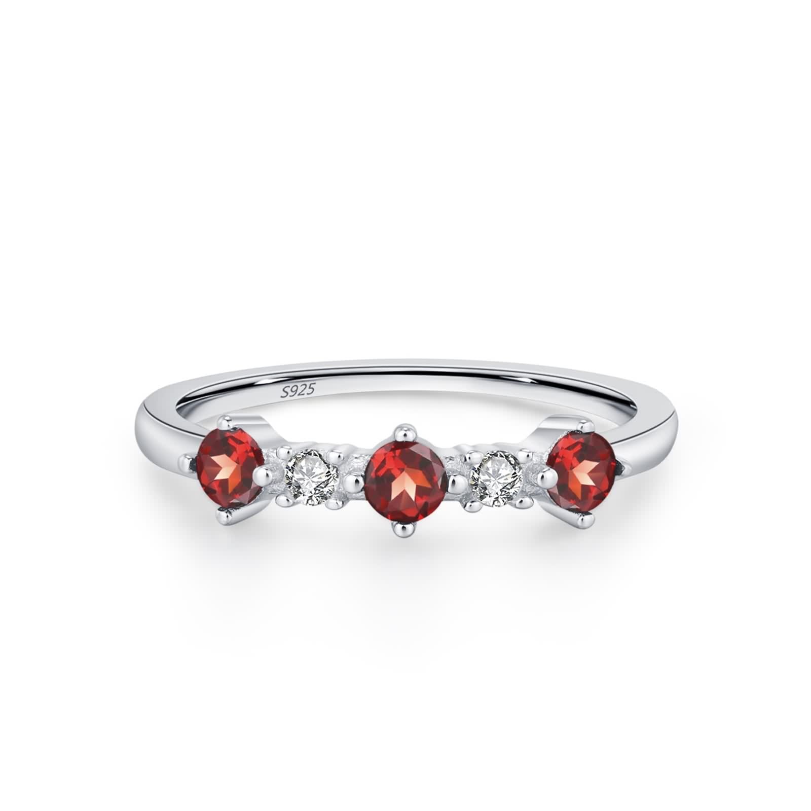 Bague simple argent sterling 925 anti-ternissement et pierre - 8