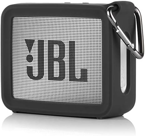 TXEsign Travel Protective Silicone Stand Up Carrying Case Compatible with JBL GO 2 Portable Bluetooth Waterproof Speaker (Black)