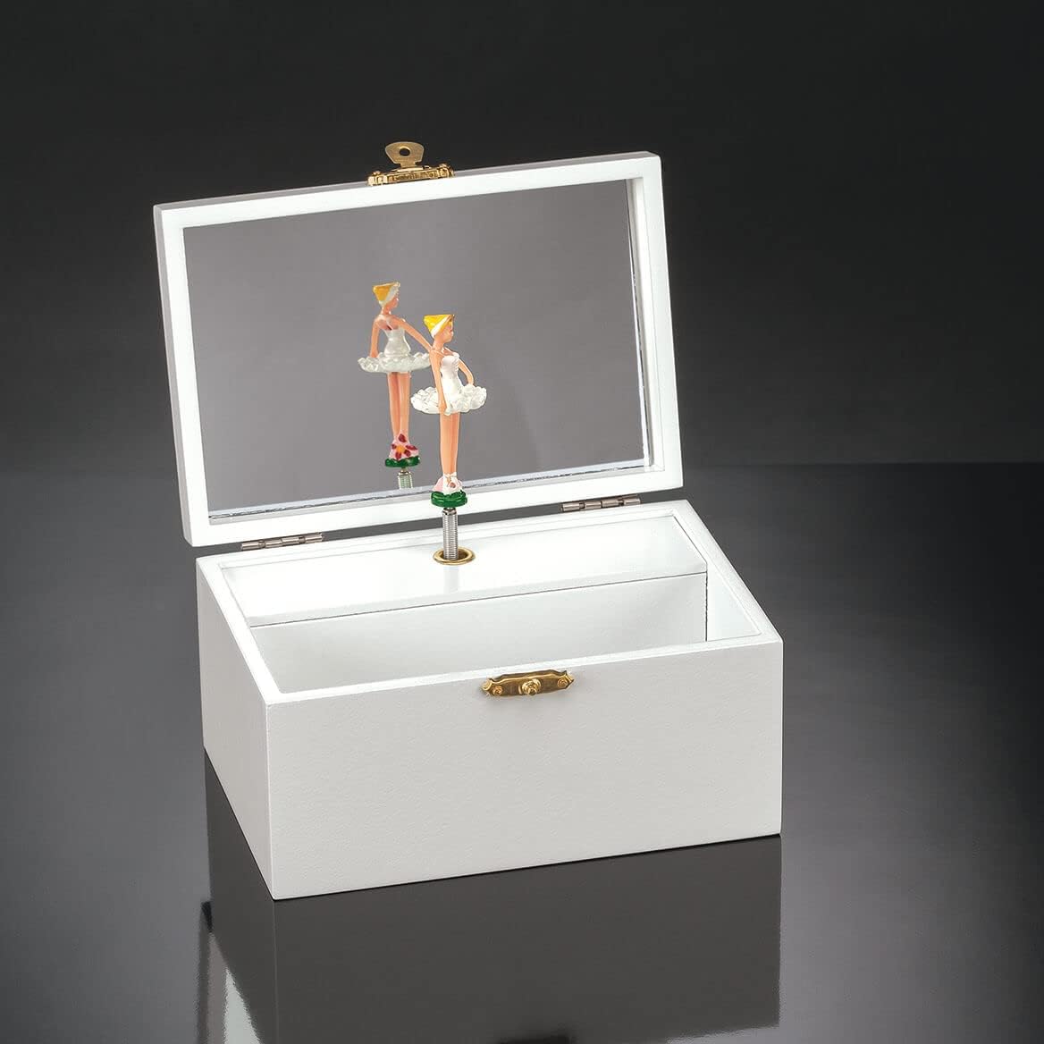 Fox Valley Traders Custom Children’s Musical Jewelry Box with Ballerina Inside – Watercolor Floral Design – Measures 6” x 4” x 3”