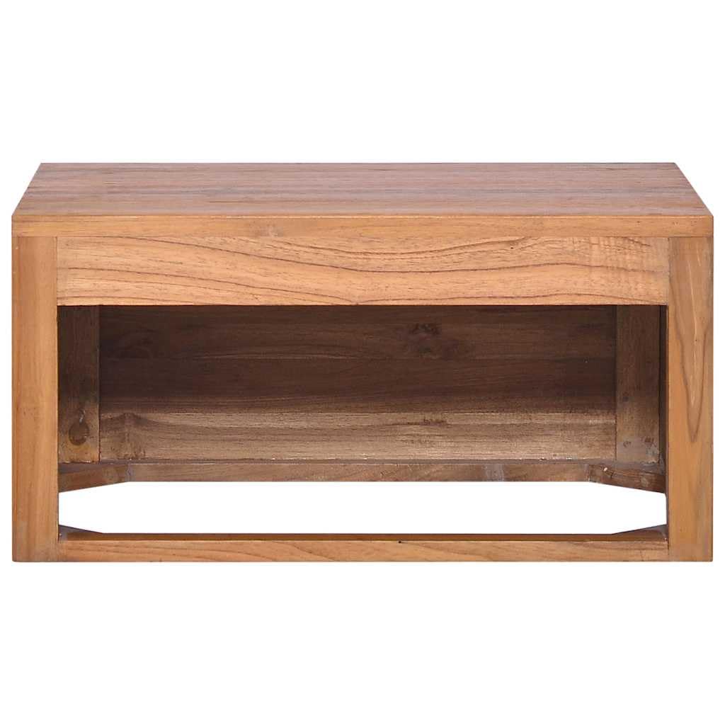 Mobile sottolavabo da parete, 60 x 45 x 30 cm, in legno di teak massiccio, mobile da bagno sospeso, per lavabo da appoggio senza foro, già montato