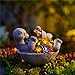 Pohabery Solar Turtle Figurines Garden Decor, Cute Turtle Statue with Baby with 8 LED Solar Lights Garden Lawn Decorations for Patio & Yard, Gifts for Mom